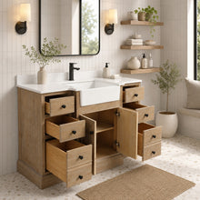 Kelly 48" Bathroom Vanity Weathered Fir - White Engineered Stone Countertop