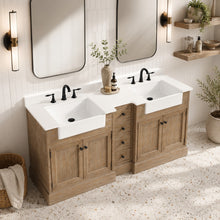 Kelly 72" Bathroom Vanity Weathered Fir - White Engineered Countertop