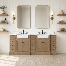 Kelly 84" Bathroom Vanity Weathered Fir - White Engineered Countertop