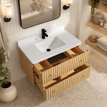 La Jolla 36" Floating Bathroom Vanity Washed Oak