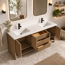 San Diego 72" Freestanding Bathroom Vanity Oak