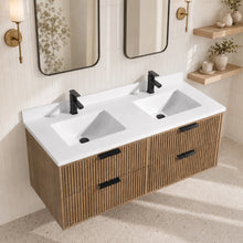 San Diego 55" Floating Bathroom Vanity Weathered Fir