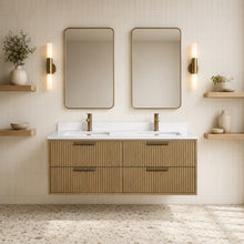 San Diego 55" Floating Bathroom Vanity Oak