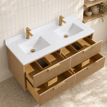 San Diego 55" Floating Bathroom Vanity Oak