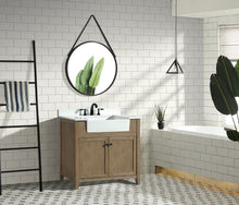 Sally 36" Bathroom Vanity Weathered Fir - White Engineered Countertop