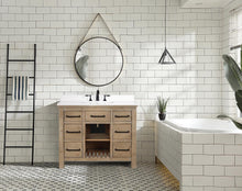 Lauren 42" Bathroom Vanity Weathered Fir - White Engineered Stone Countertop