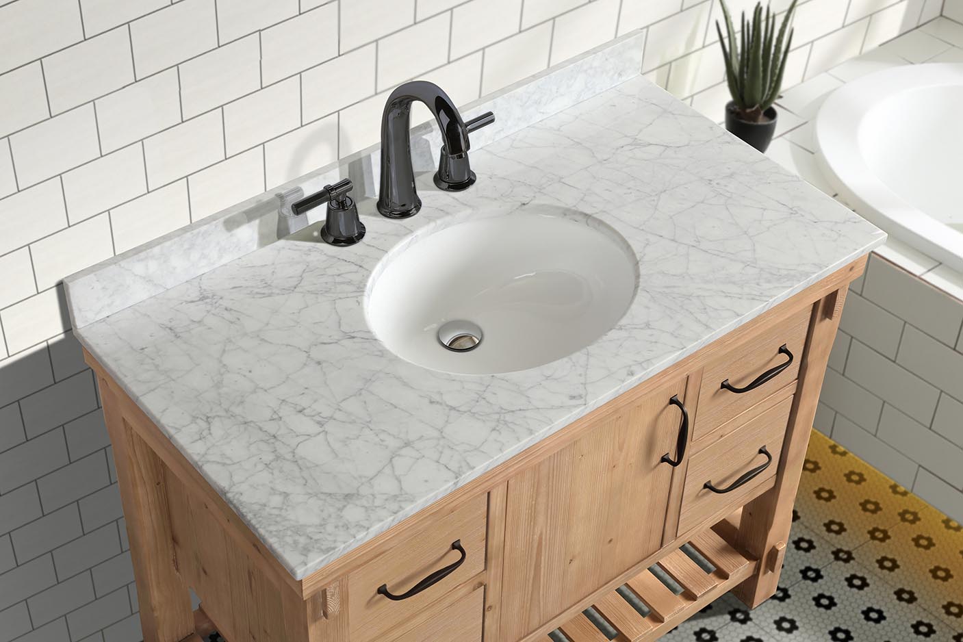 Marina 42" Bathroom Vanity Driftwood Finish Ari Kitchen & Bath