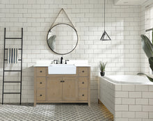 Sally 48" Bathroom Vanity Weathered Fir - White Engineered Countertop