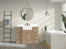 Kelly 48" Bathroom Vanity Weathered Fir - White Engineered Stone Countertop
