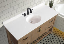 Marina 55" Bathroom Vanity Weathered Fir Finish - White Engineered Stone Countertop