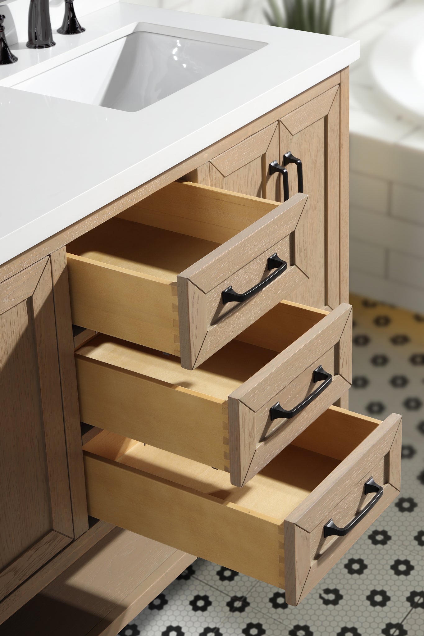 Venice 55" Bathroom Vanity Oak Gray Finish – Ari Kitchen & Bath