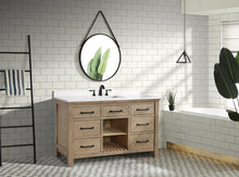Lauren 55" Bathroom Vanity Weathered Fir - White Engineered Stone Countertop