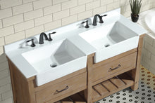 Marina 60" Bathroom Vanity Weathered Fir Finish - White Engineered Stone Countertop