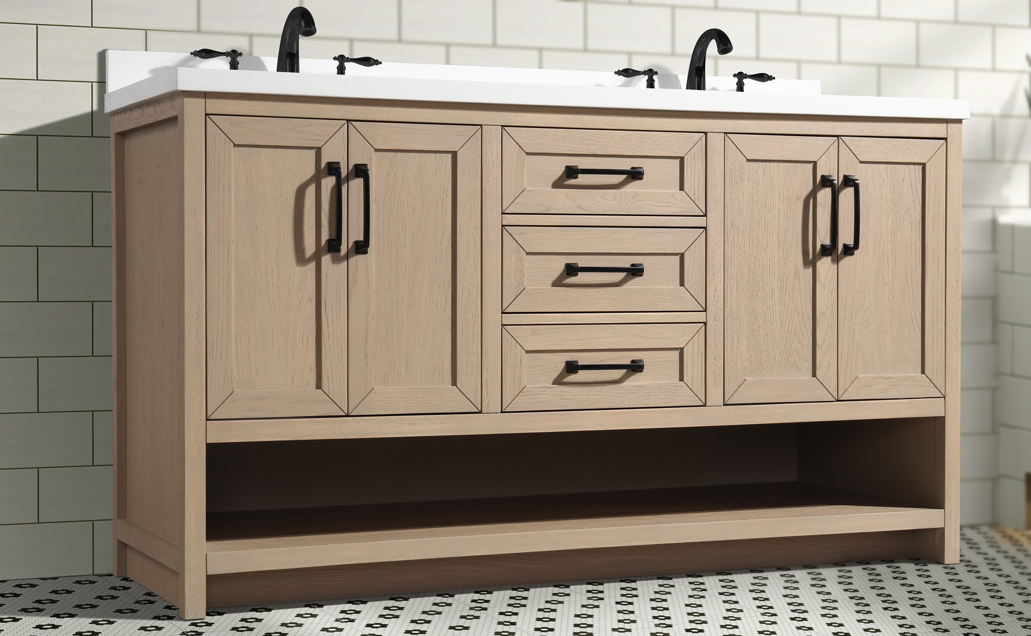 Venice 60" Bathroom Vanity Oak Gray Finish – Ari Kitchen & Bath