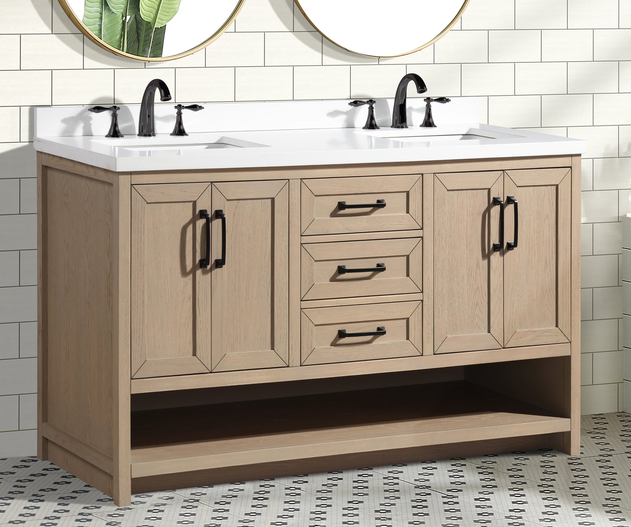 Venice 60" Bathroom Vanity Oak Gray Finish – Ari Kitchen & Bath