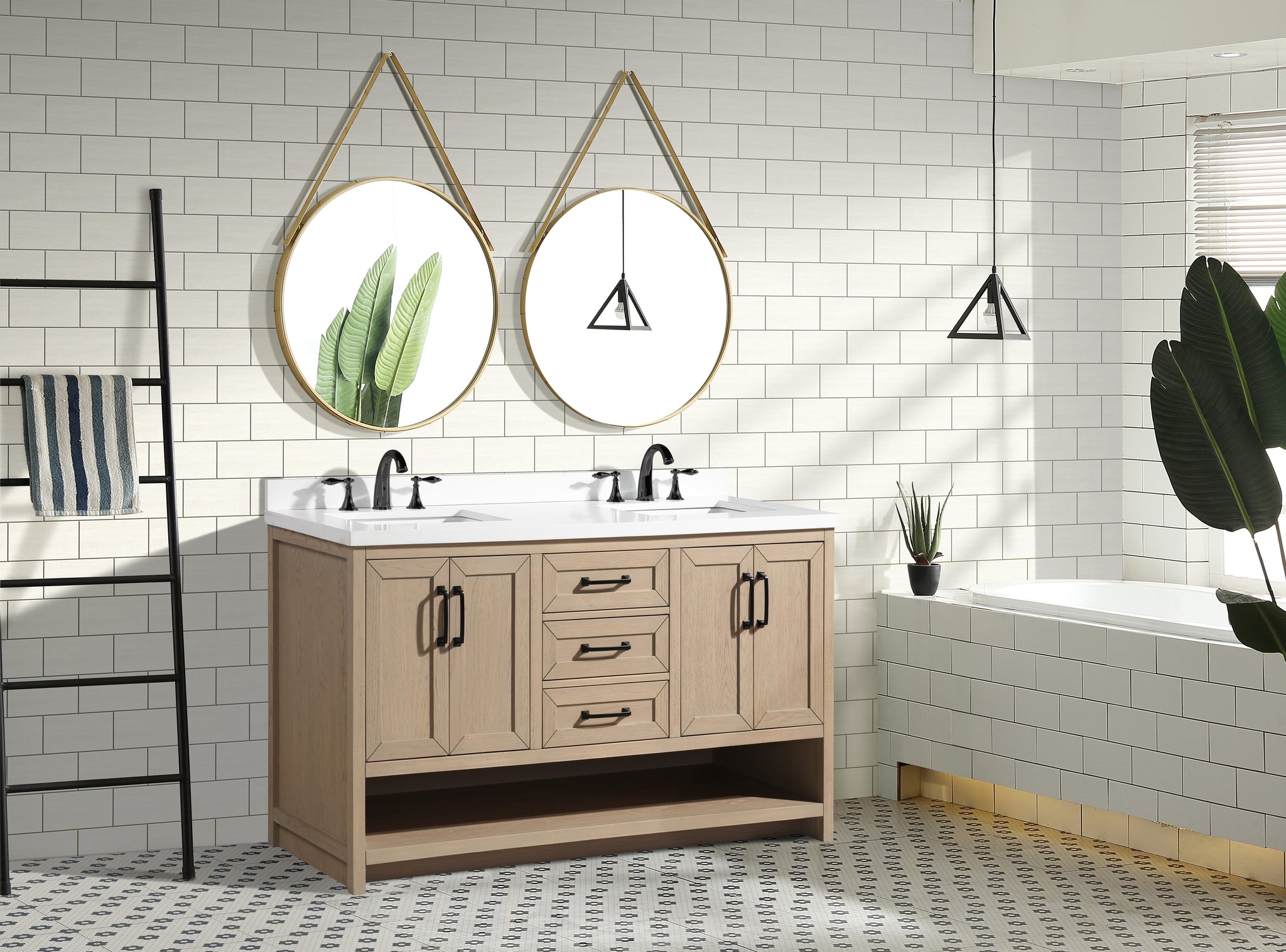 Venice 60" Bathroom Vanity Oak Gray Finish – Ari Kitchen & Bath