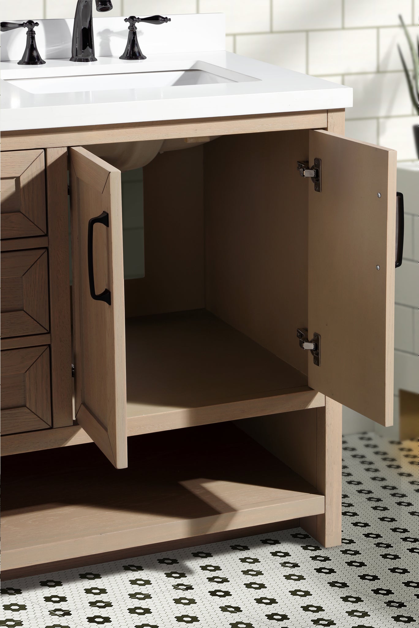 Venice 60" Bathroom Vanity Oak Gray Finish – Ari Kitchen & Bath