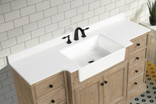 Kelly 60" Bathroom Vanity Weathered Fir - White Engineered Stone Countertop