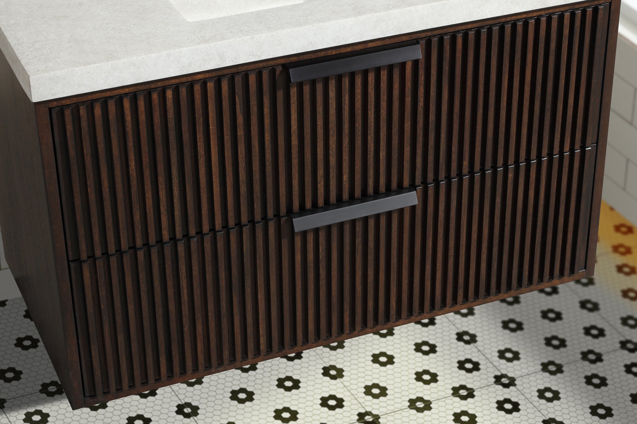 San Diego 36" Floating Bathroom Vanity Walnut Ari Kitchen & Bath