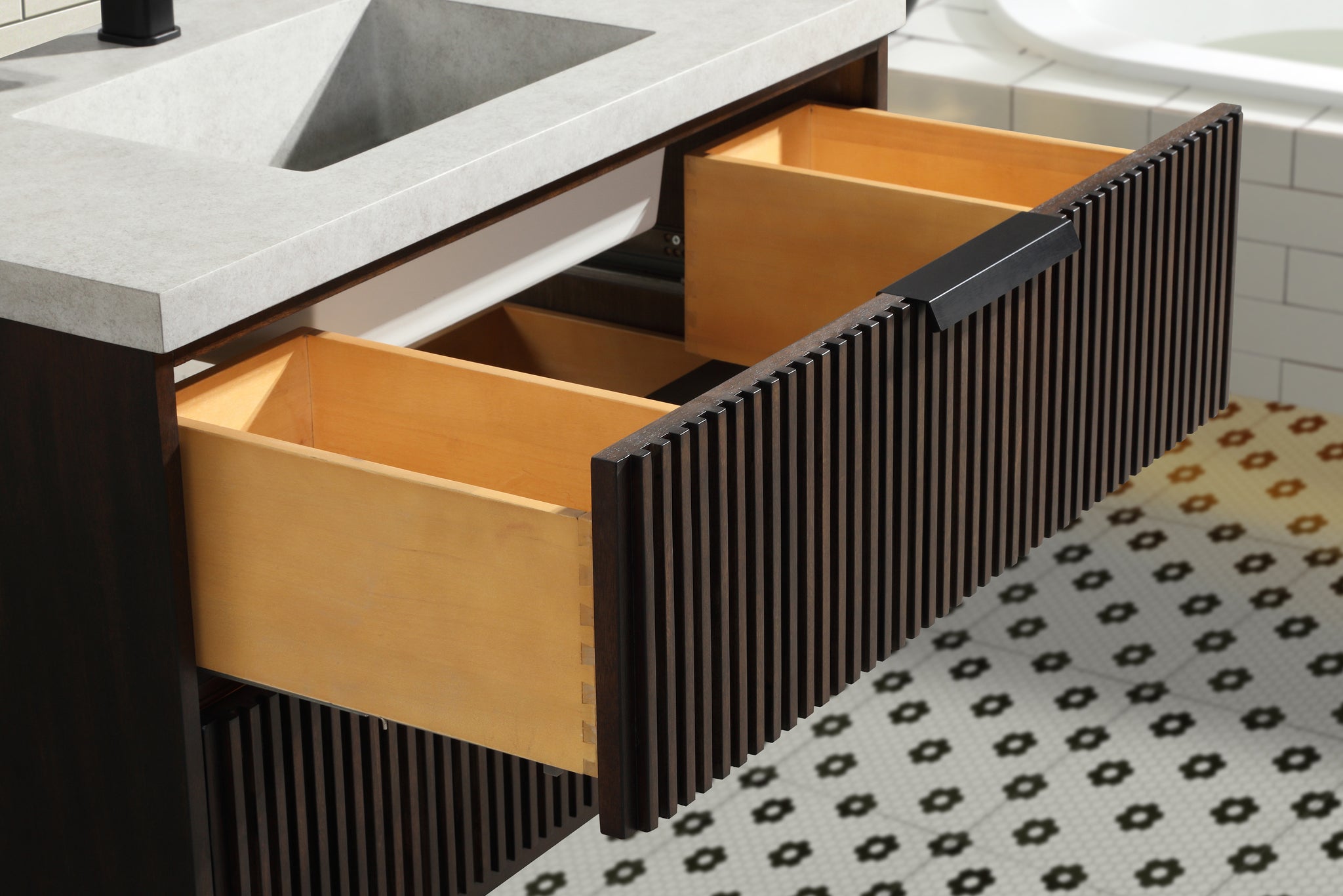 San Diego 36" Floating Bathroom Vanity Walnut Ari Kitchen & Bath