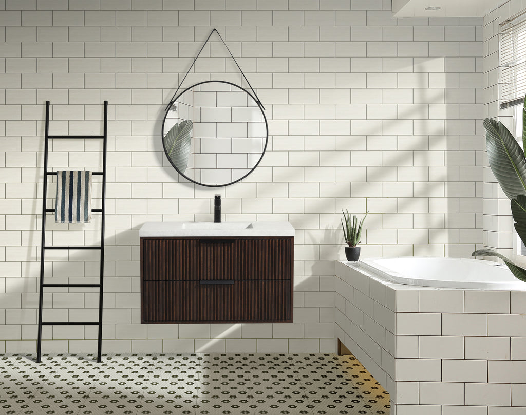 San Diego 36" Floating Bathroom Vanity Walnut Ari Kitchen & Bath