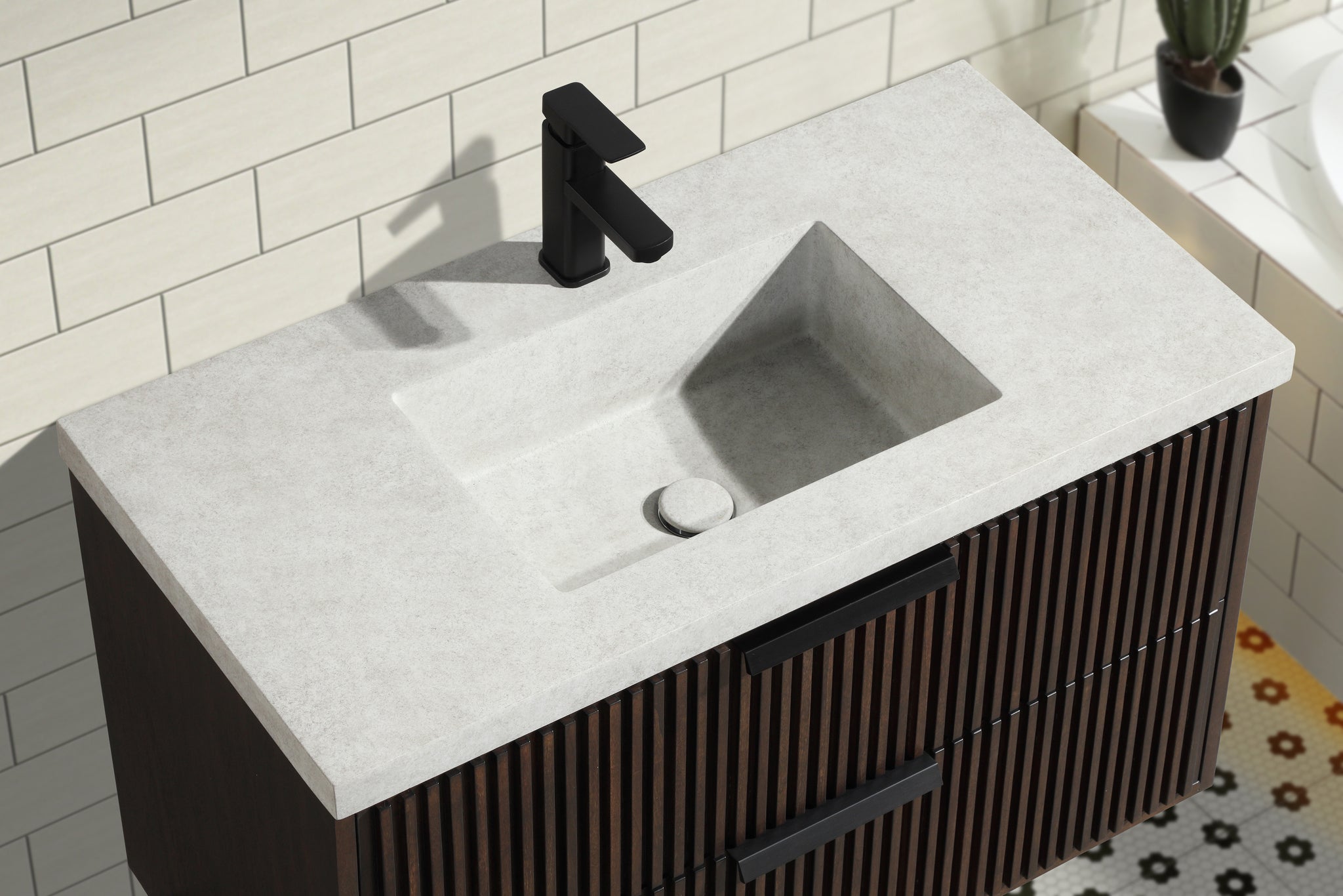 San Diego 36" Floating Bathroom Vanity Walnut Ari Kitchen & Bath