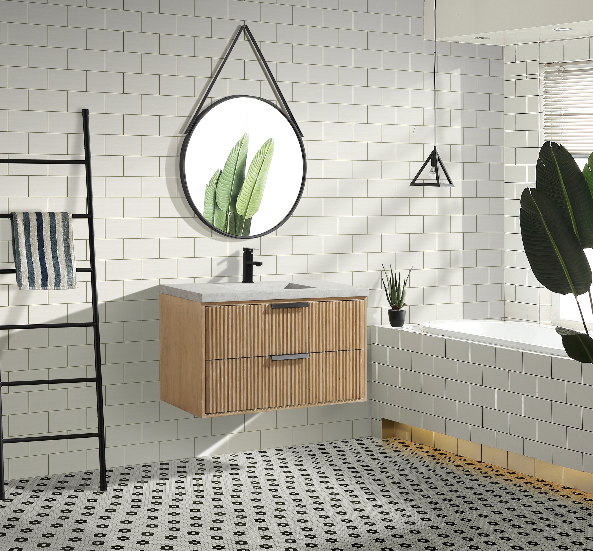 San Diego 36" Floating Bathroom Vanity Weathered Fir Ari Kitchen & Bath